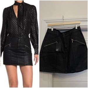 NWT PAIGE AIDEEN SKIRT ZIPPERS ONYX COATING SIZE 30 MOTO GRUNGE